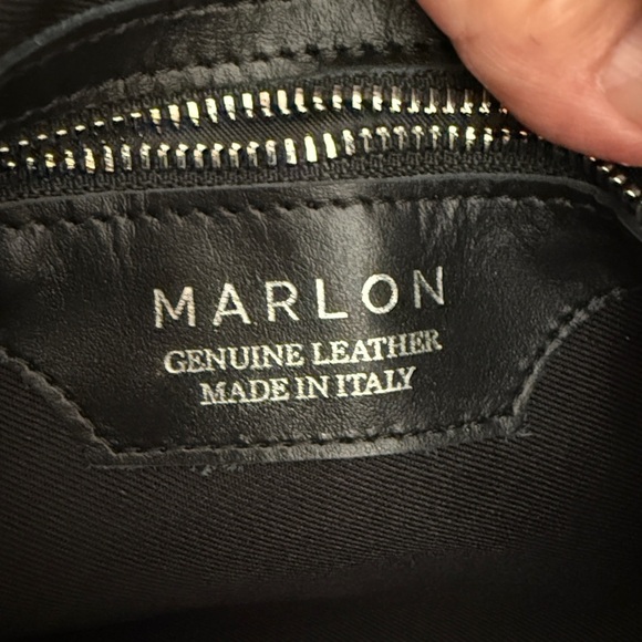 Marlon Firenze Black Leather Crossbody Bag with Silver Accents - Picture 8 of 16